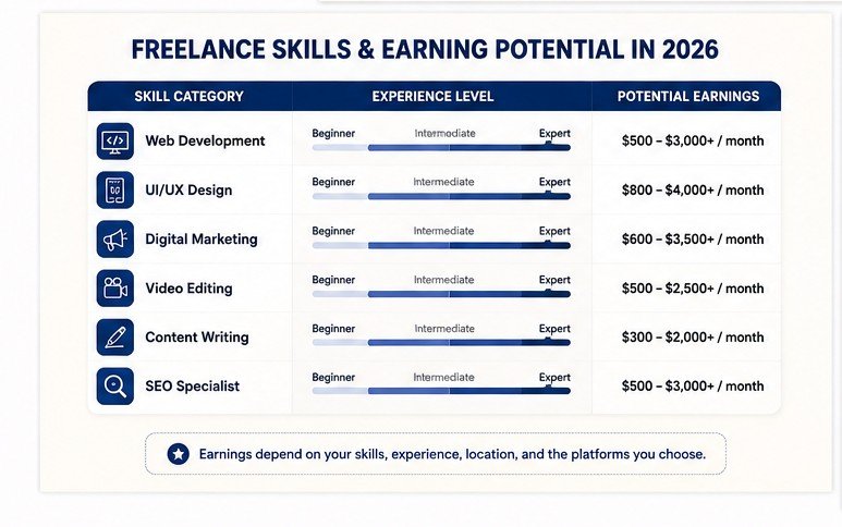 Freelance skills and earning potential in 2026