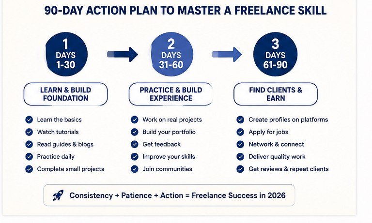 90-day action plan to master a freelance skill
