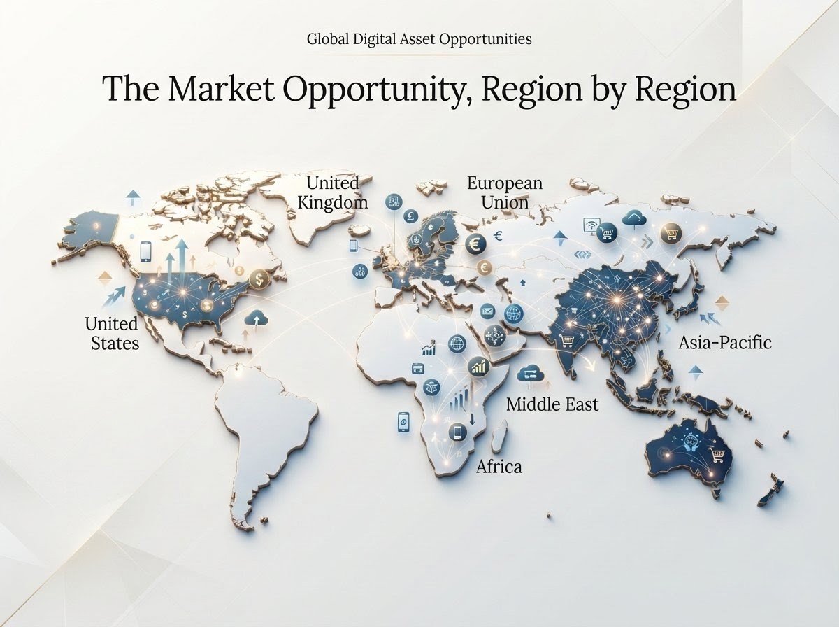 Global digital asset market opportunities by region