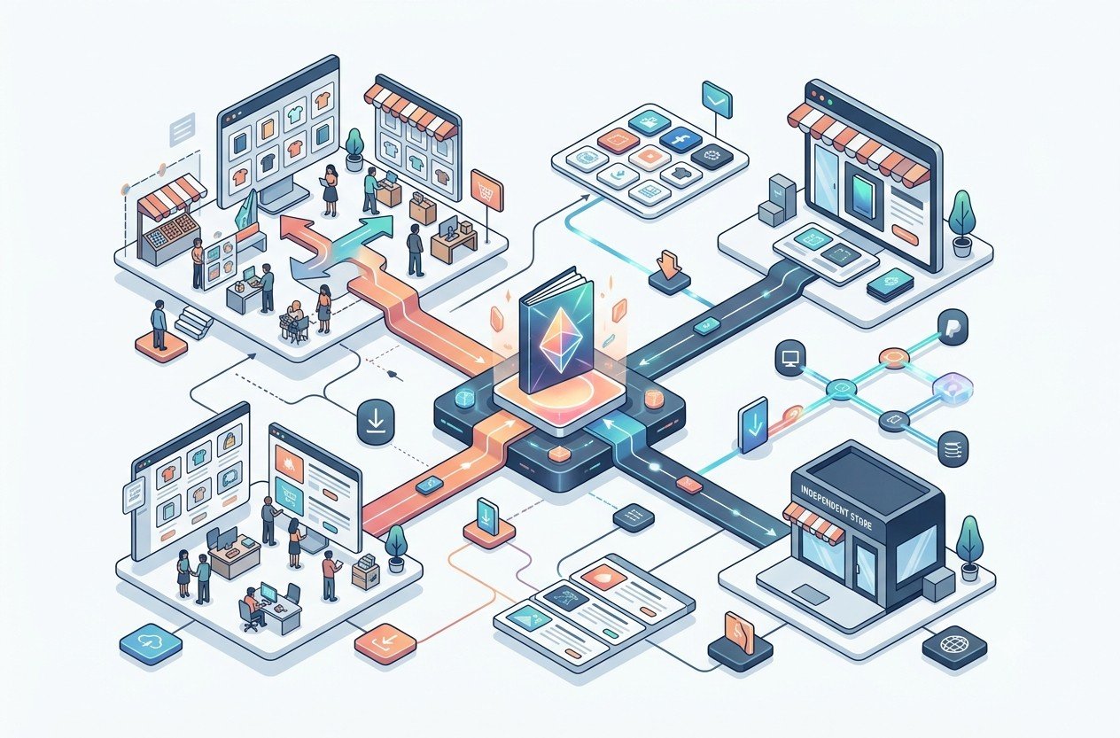 Online platforms and digital storefronts for selling digital products through marketplaces and direct sales channels