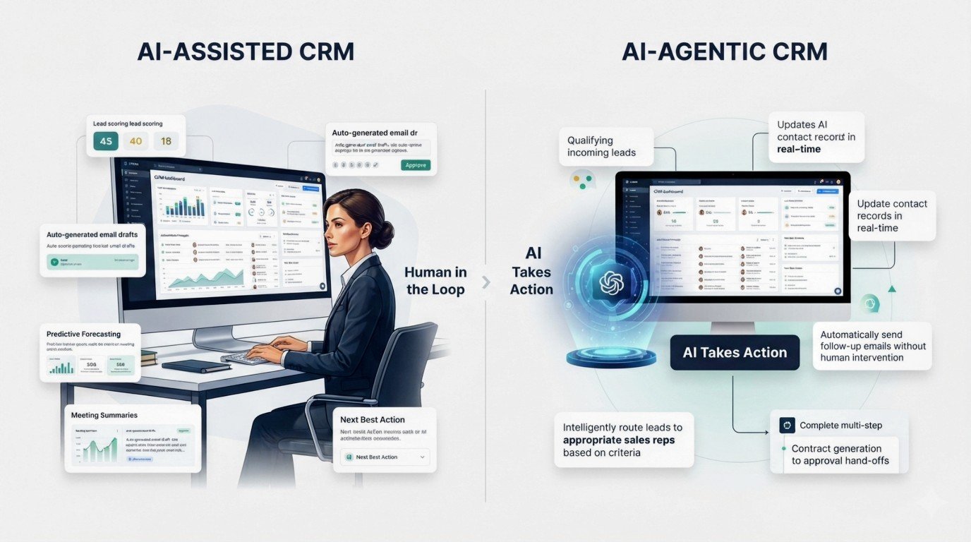AI-Assisted CRM vs. AI-Agentic CRM