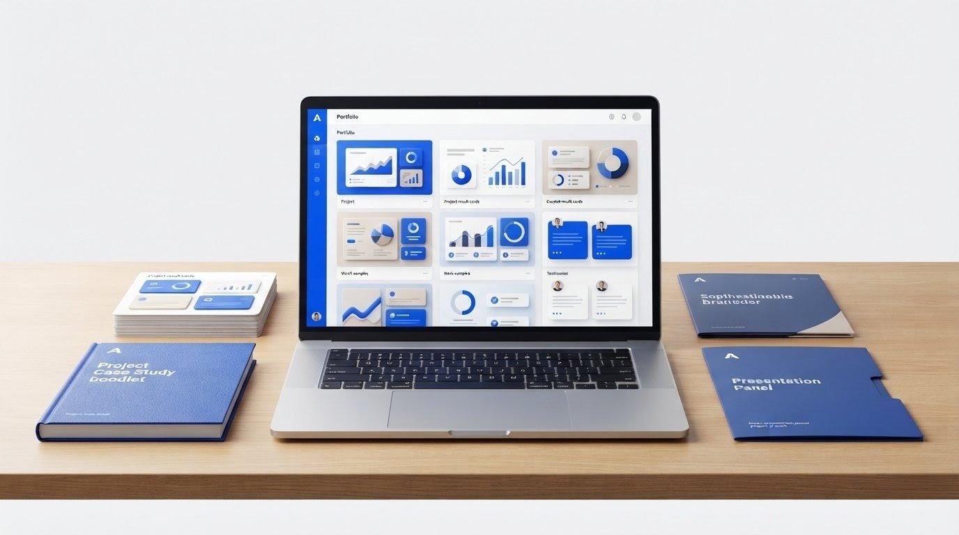 Freelance portfolio, case studies, work samples, and proof of client results